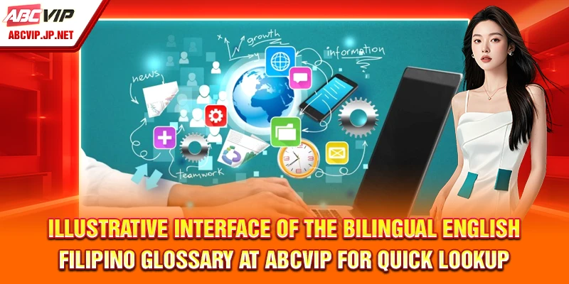 Illustrative interface of the bilingual English–Filipino glossary at ABCVIP for quick lookup